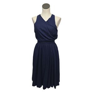 ModCloth Womens Key‎ Hole Front Navy Halter Sleeveless Dress Size 6 Casual Midi